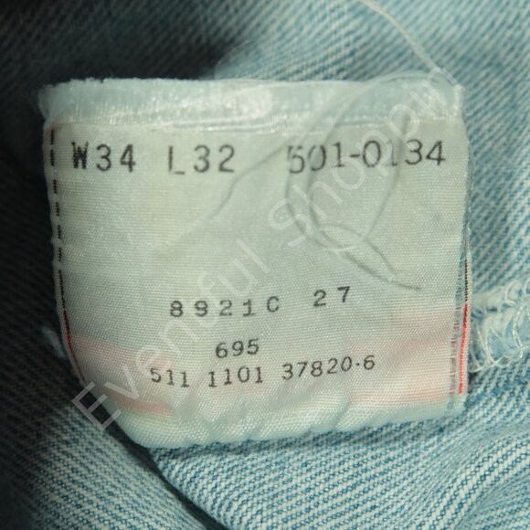 Vintage Levis 501 Jeans Mens 34 Blue Original Straight Denim 90s - Picture 7 of 8